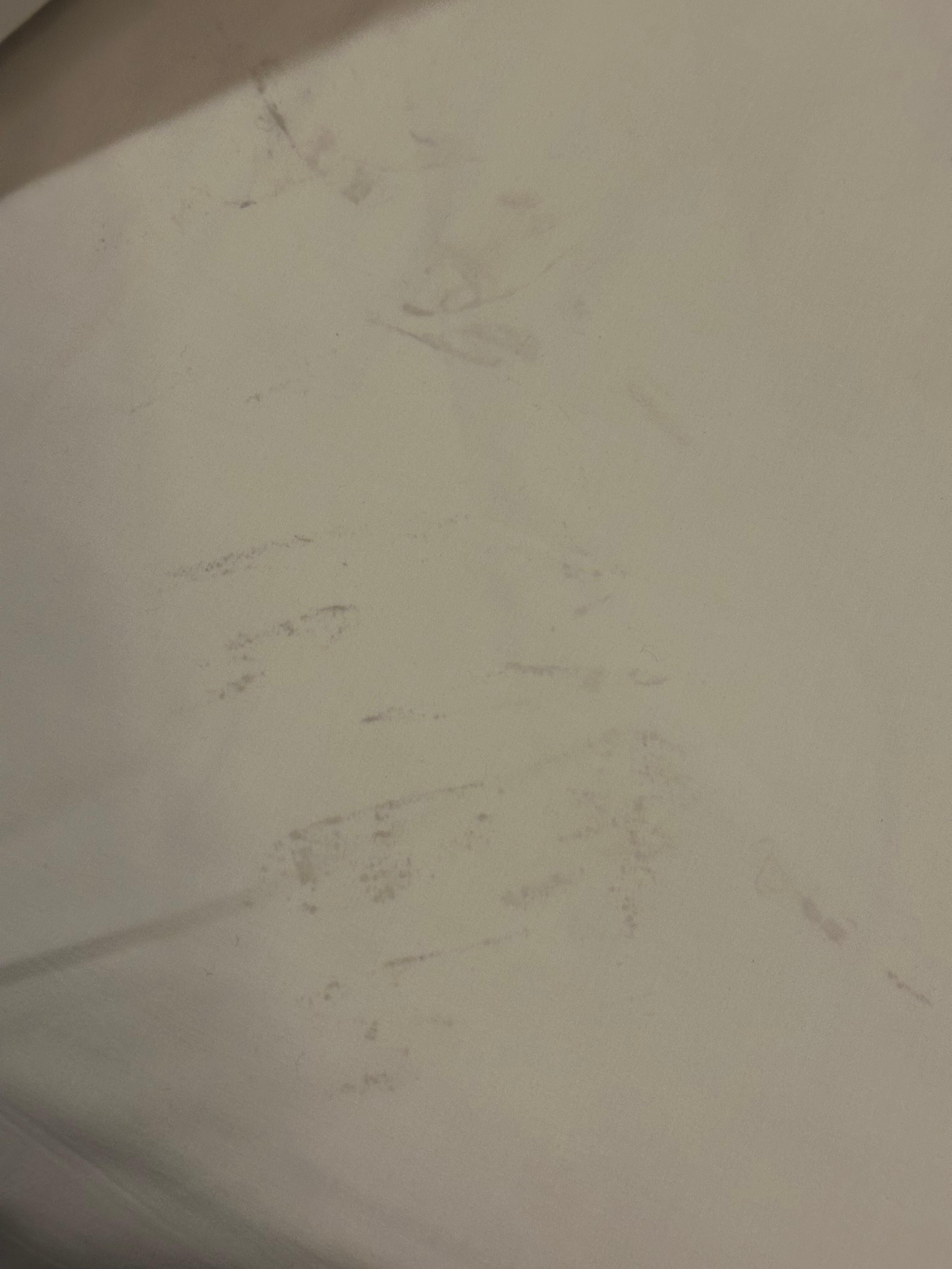 Shoe marks on linen
