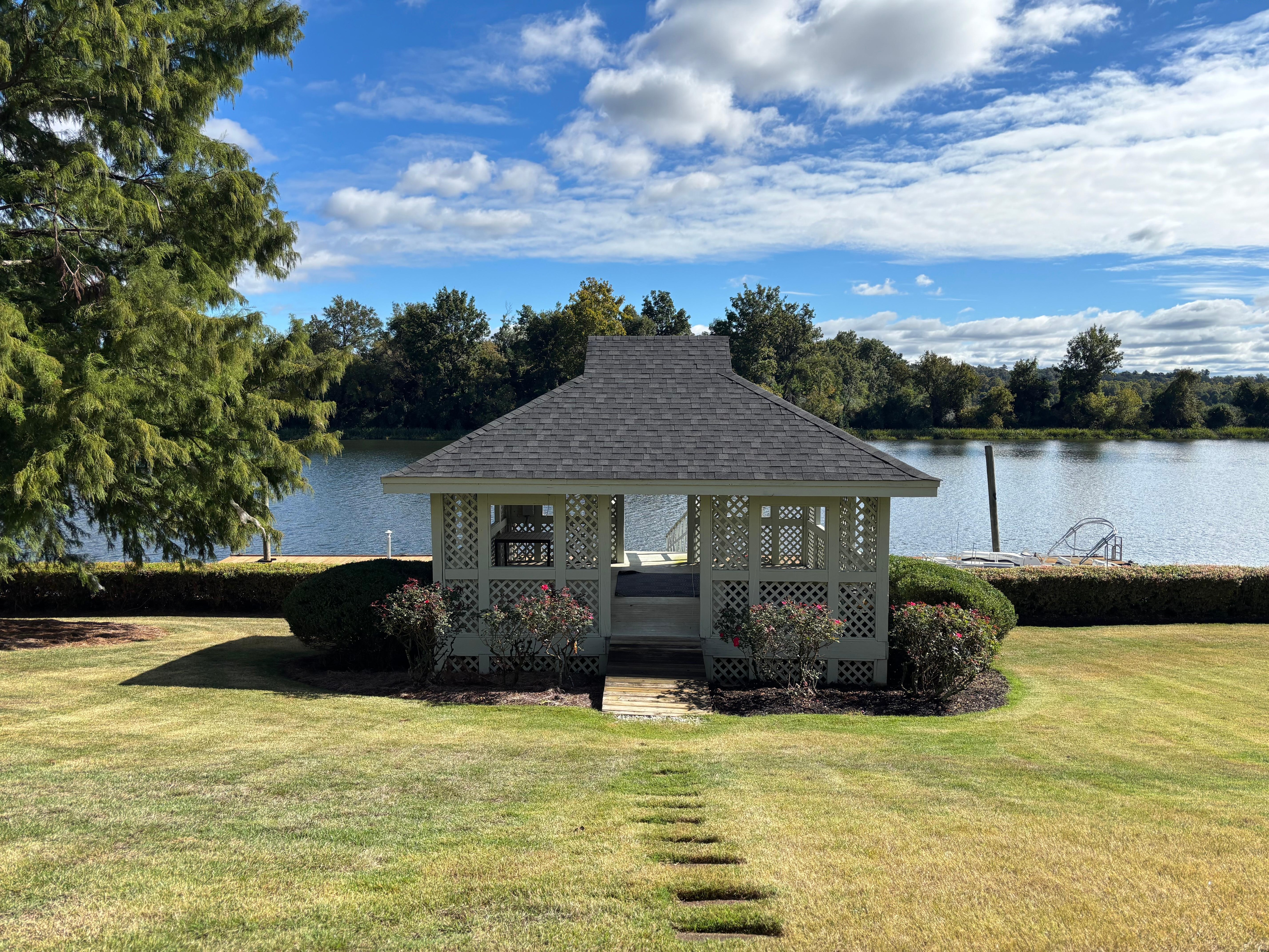 Gazebo to a dock right behind the condo
