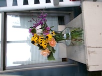 Fresh flowers on the front porch
