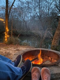 The firepit by the river was so relaxing!