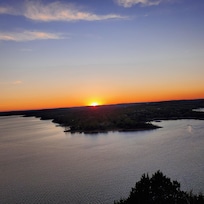 Nightly sunsets off the deck over the lake.