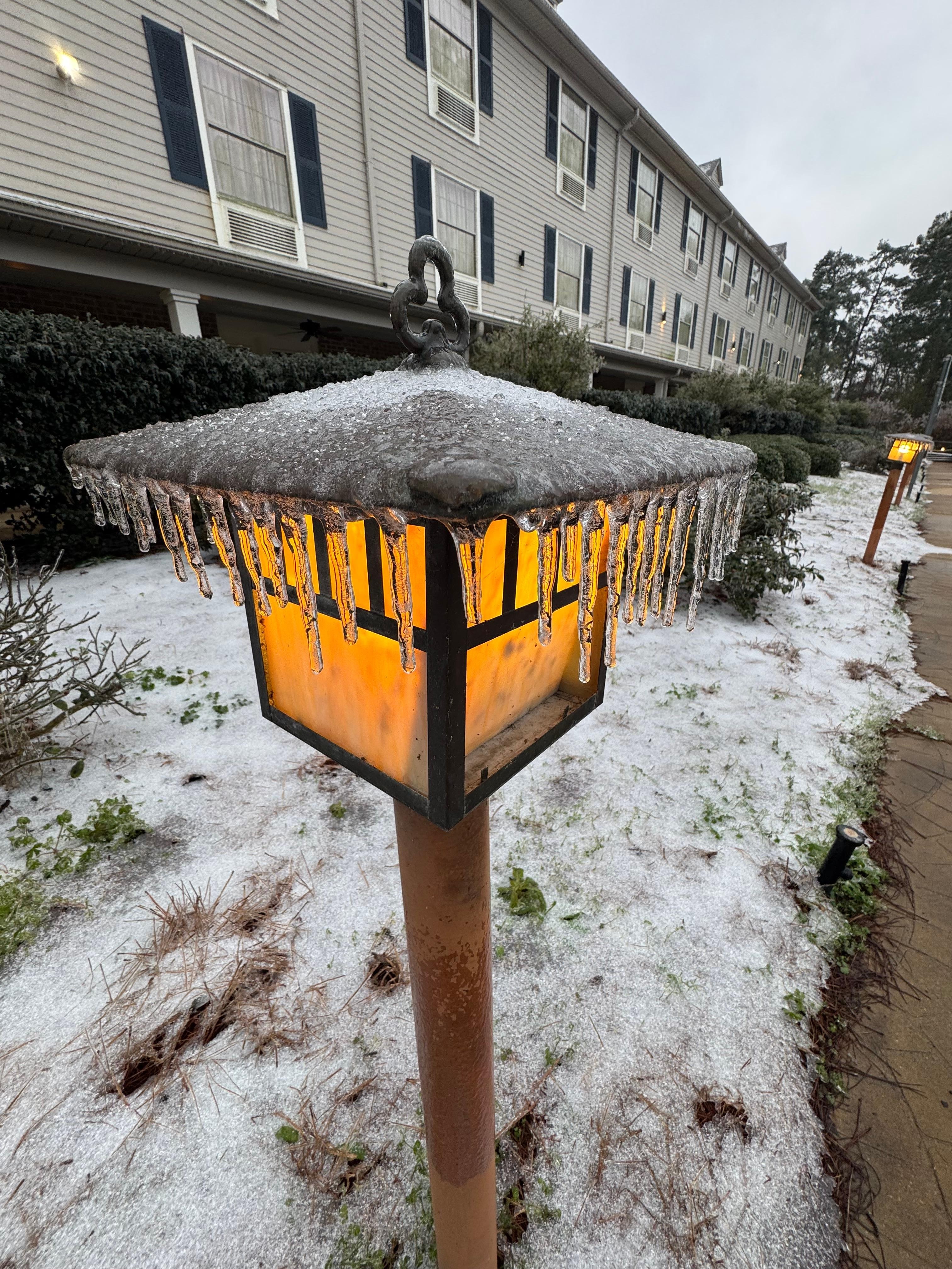 Everything was iced, roads, trees fell blocking roads but it was pretty 