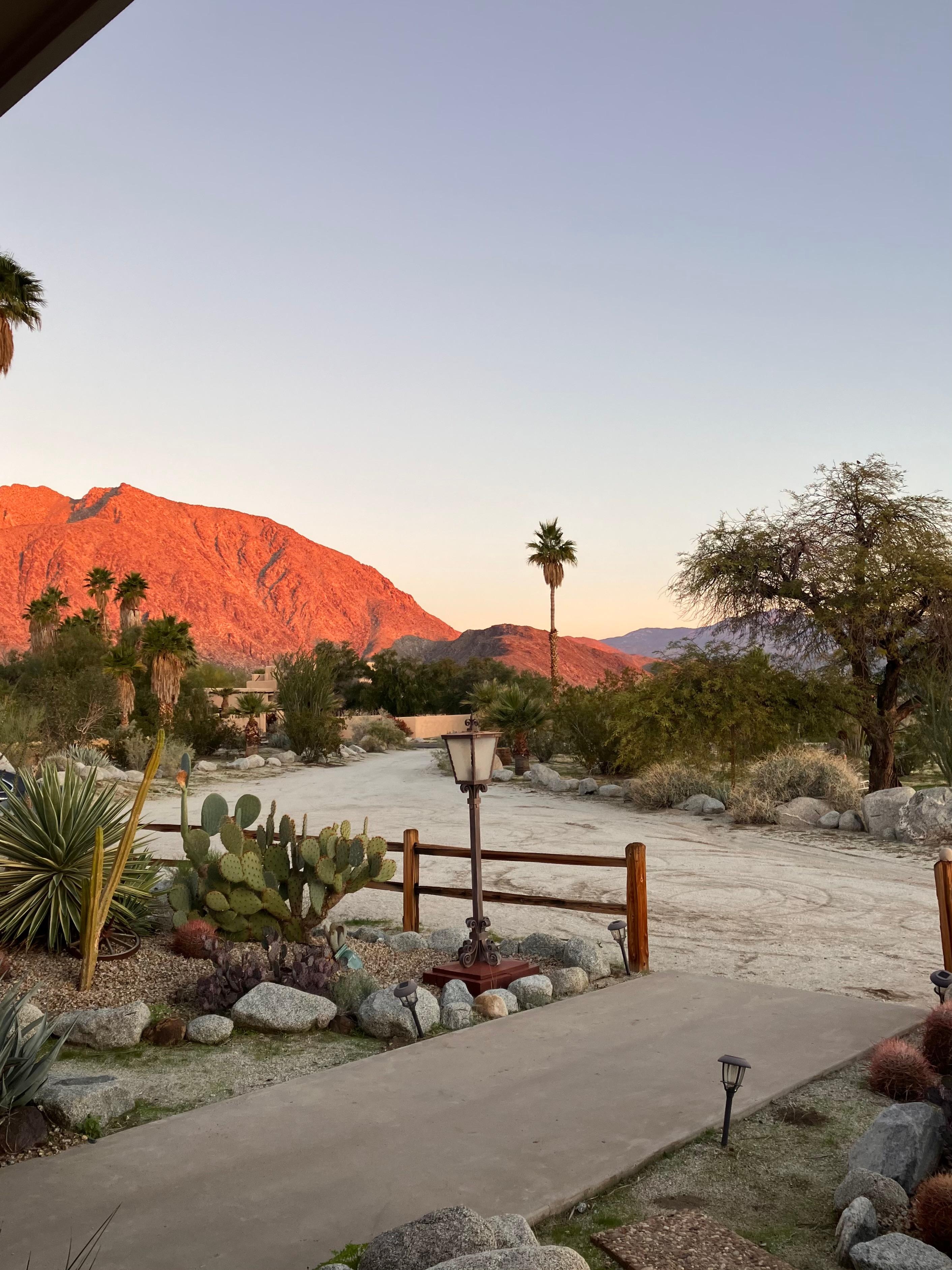 Red mountains right after sunrise