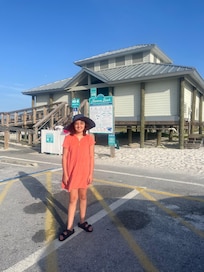 At the public beach