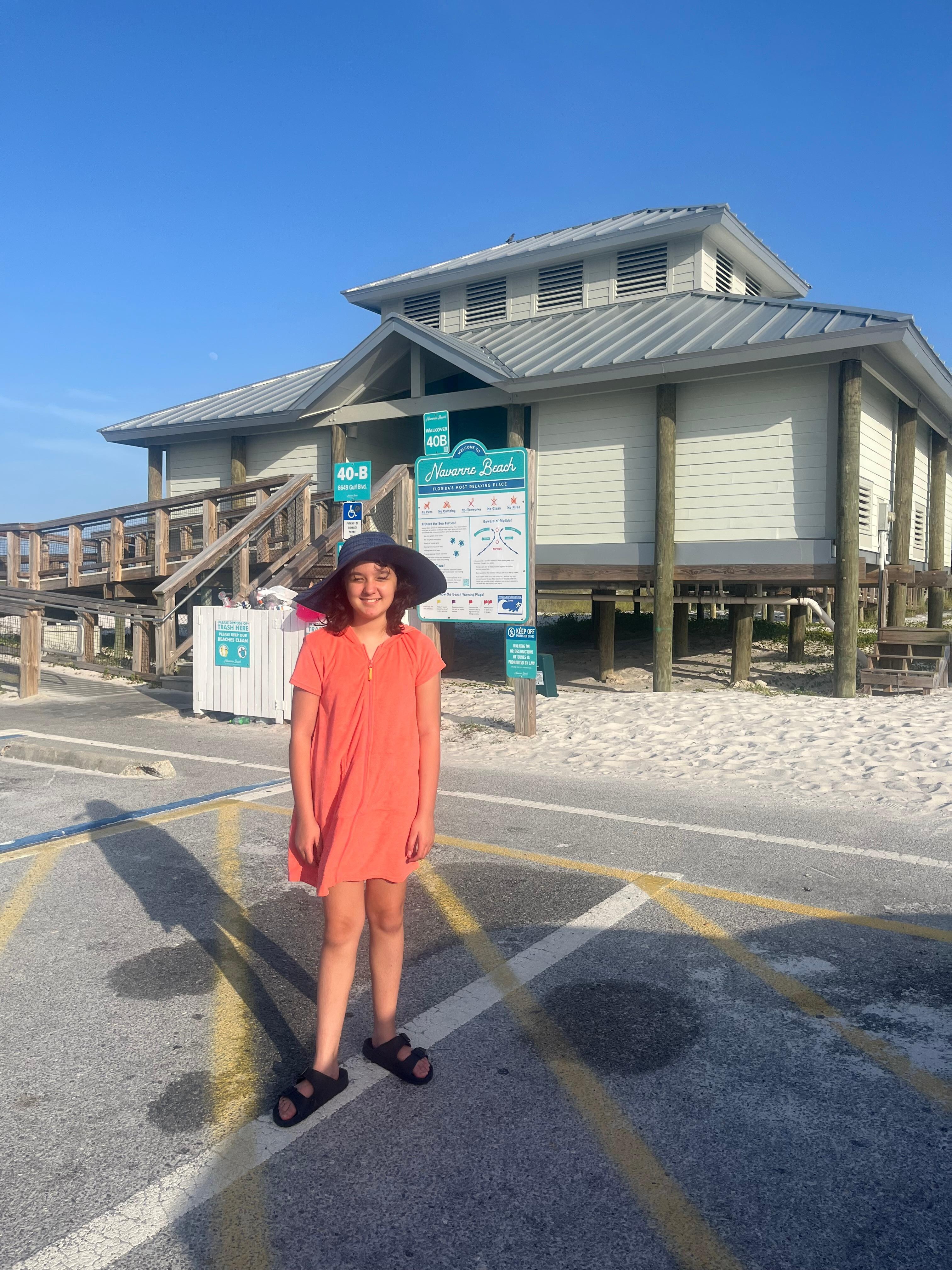 At the public beach