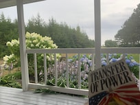 Reading on the porch