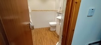 Bathroom with a shower in the corner (out of frame)