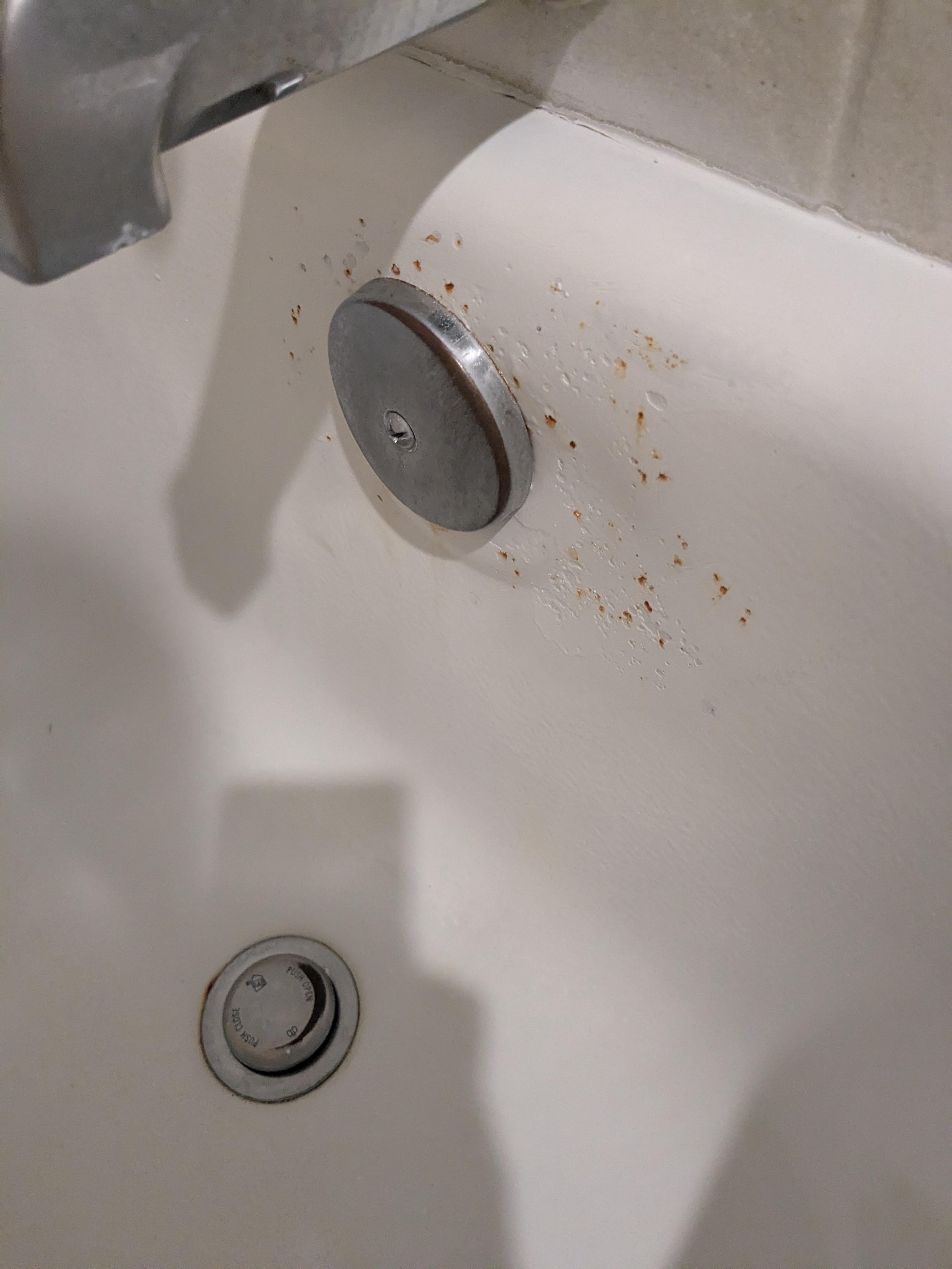 Rust and mold in bathtub 