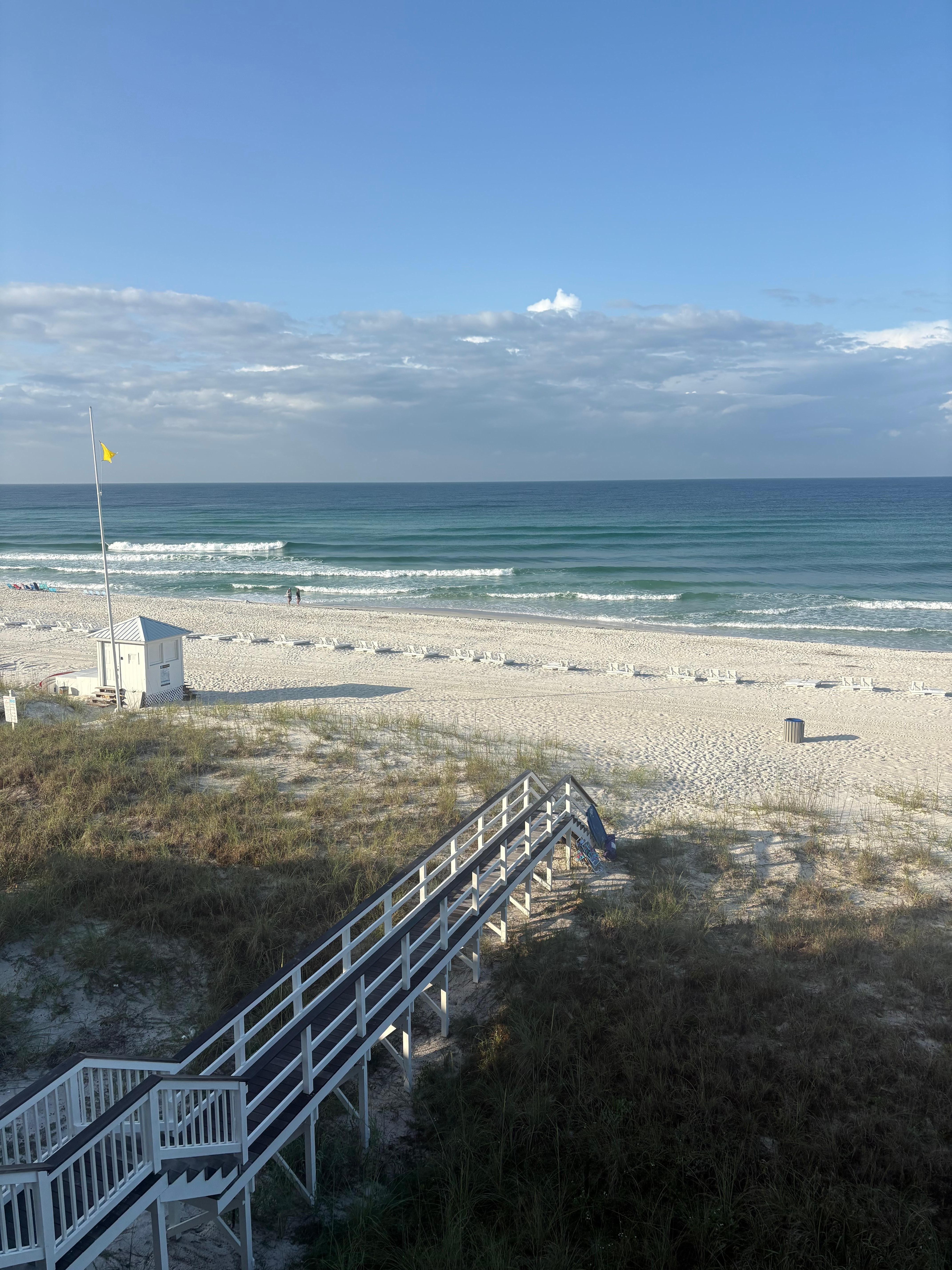 View from private beach steps.
