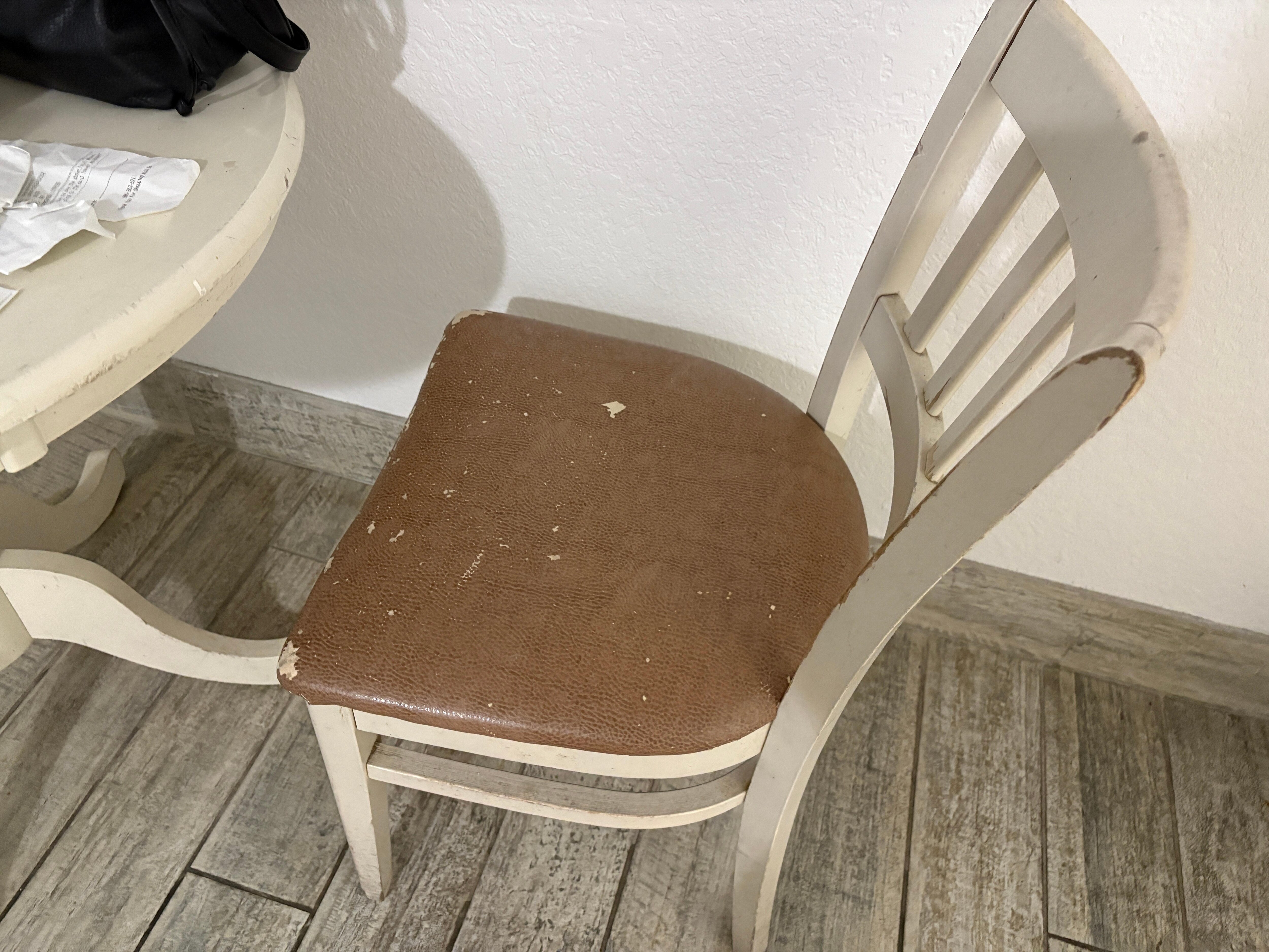 Damaged kitchen furniture.