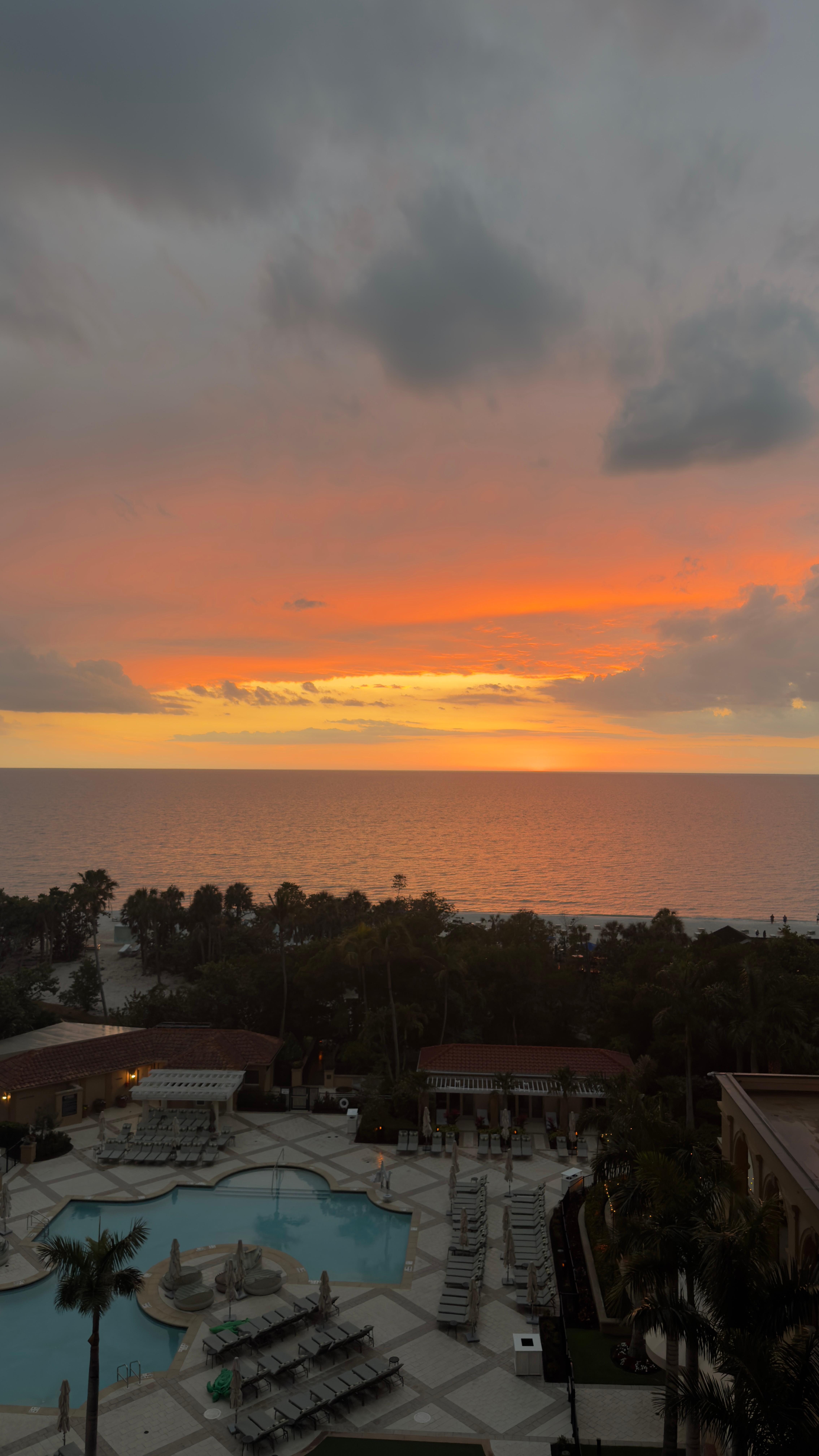 View from balcony at sunset on the 6th floor