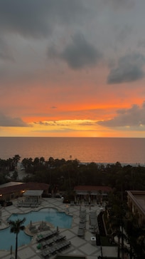 View from balcony at sunset on the 6th floor