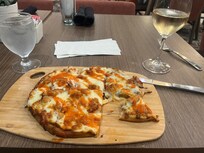 Buffalo chicken flatbread. Delicious.