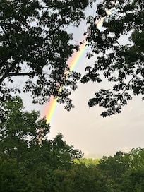 Rainbow view from the cabin deck