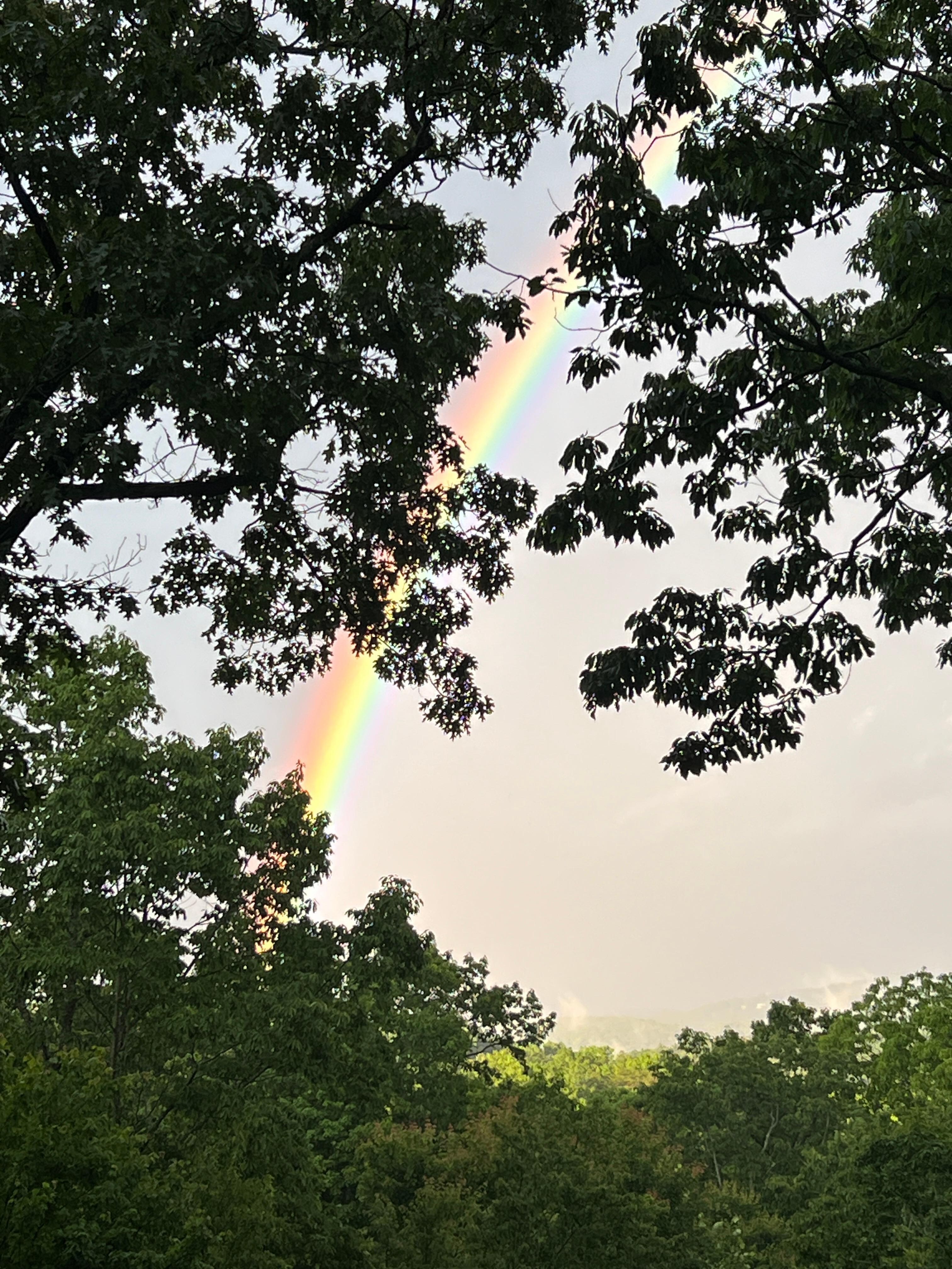 Rainbow view from the cabin deck