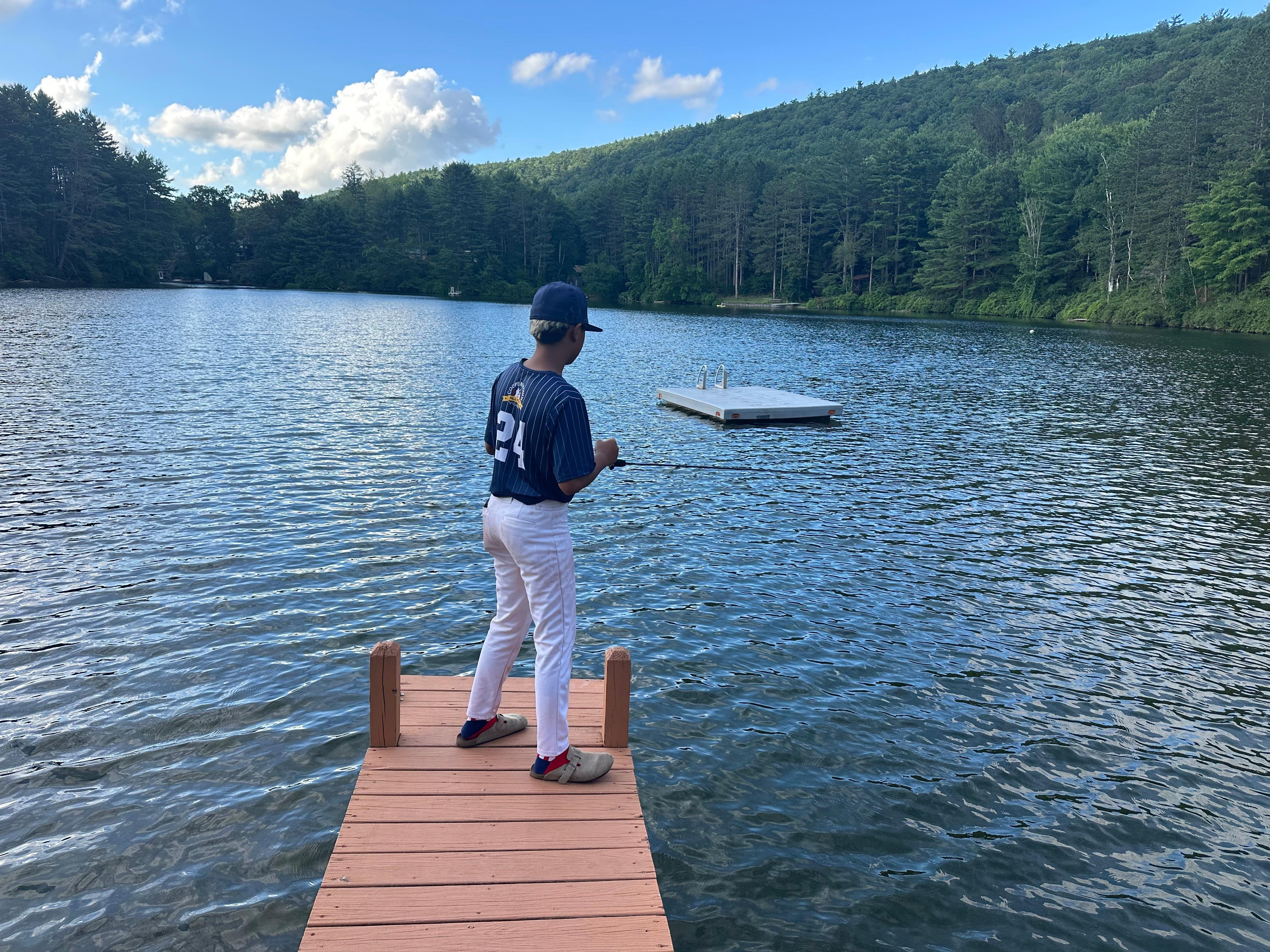 On his day off, all he wanted to do was fish. 