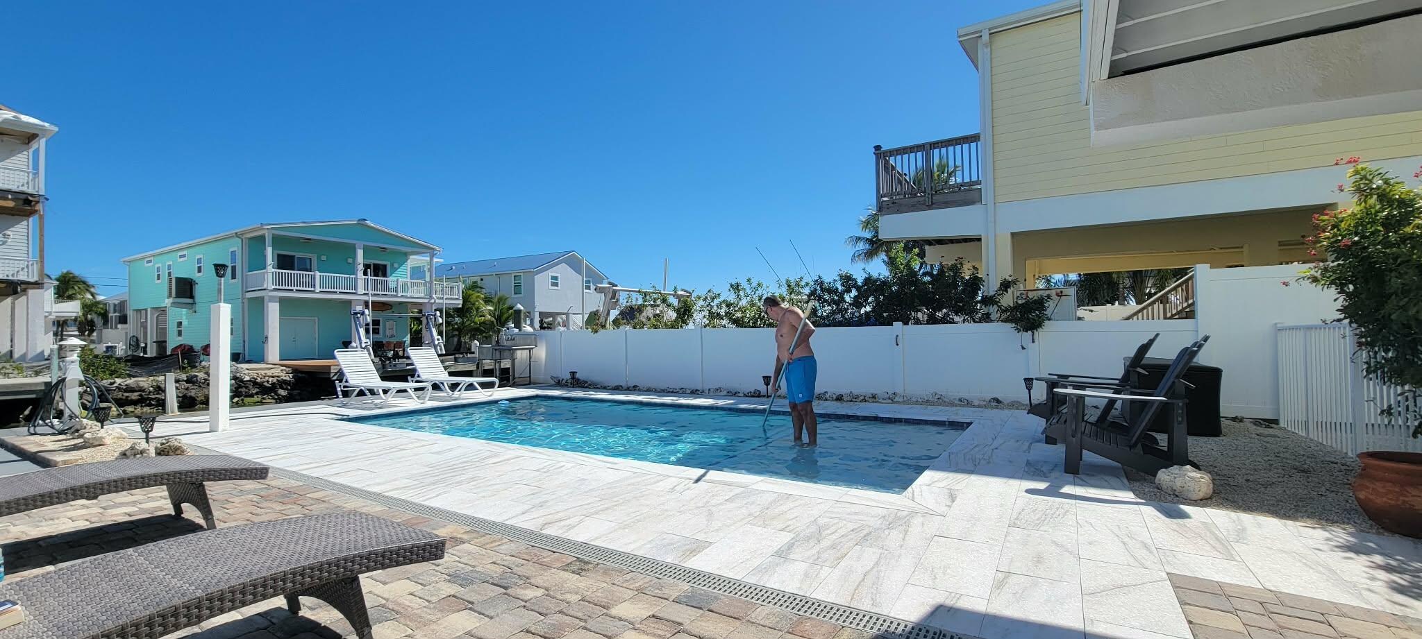 The pool shown for size and beauty.