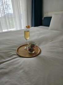 Little treat welcome drink from the hotel ,for my Birthday