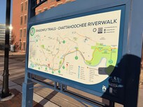 Billboard showing the riverwalk.