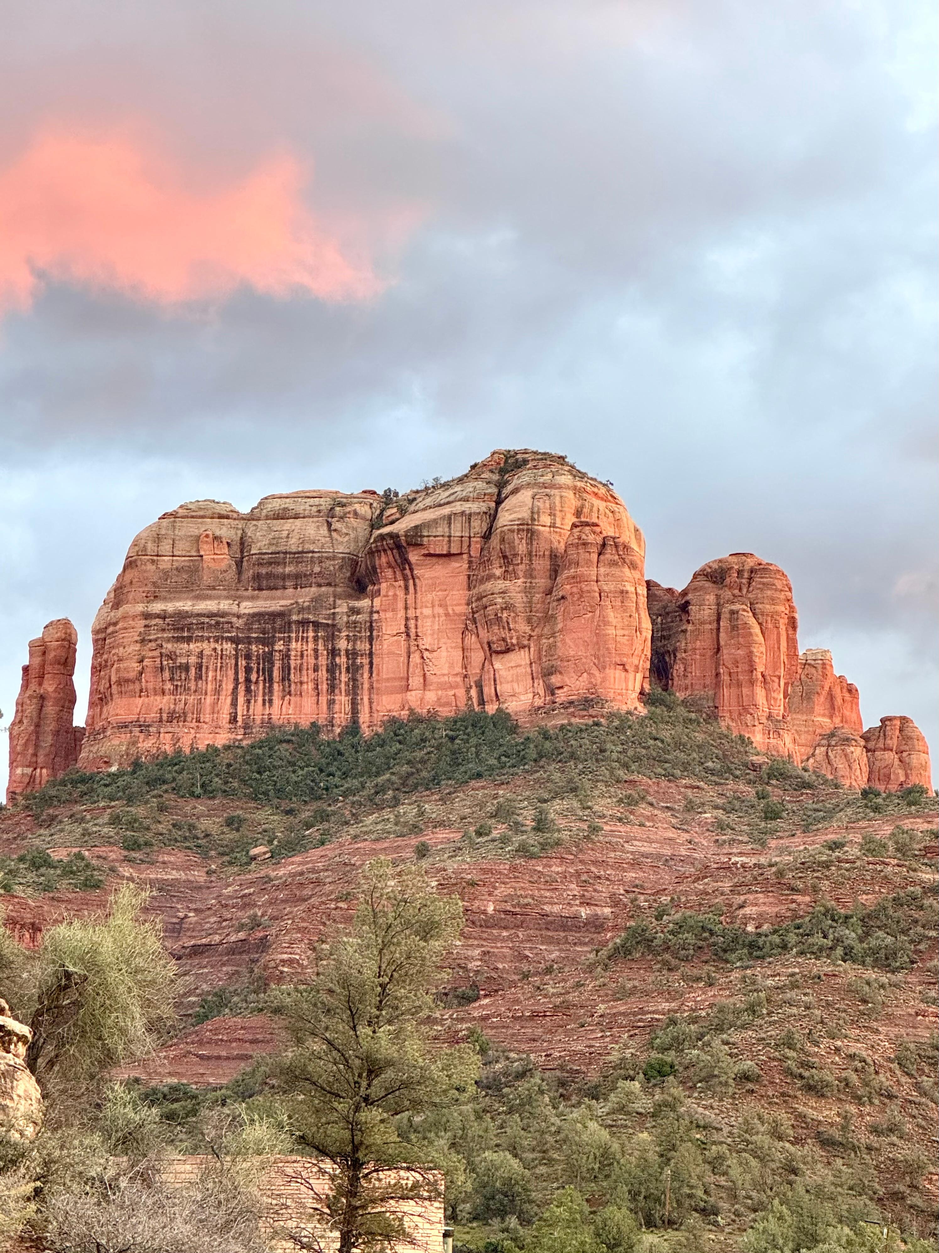 View of Cathedral rock from just down the driveway, 
