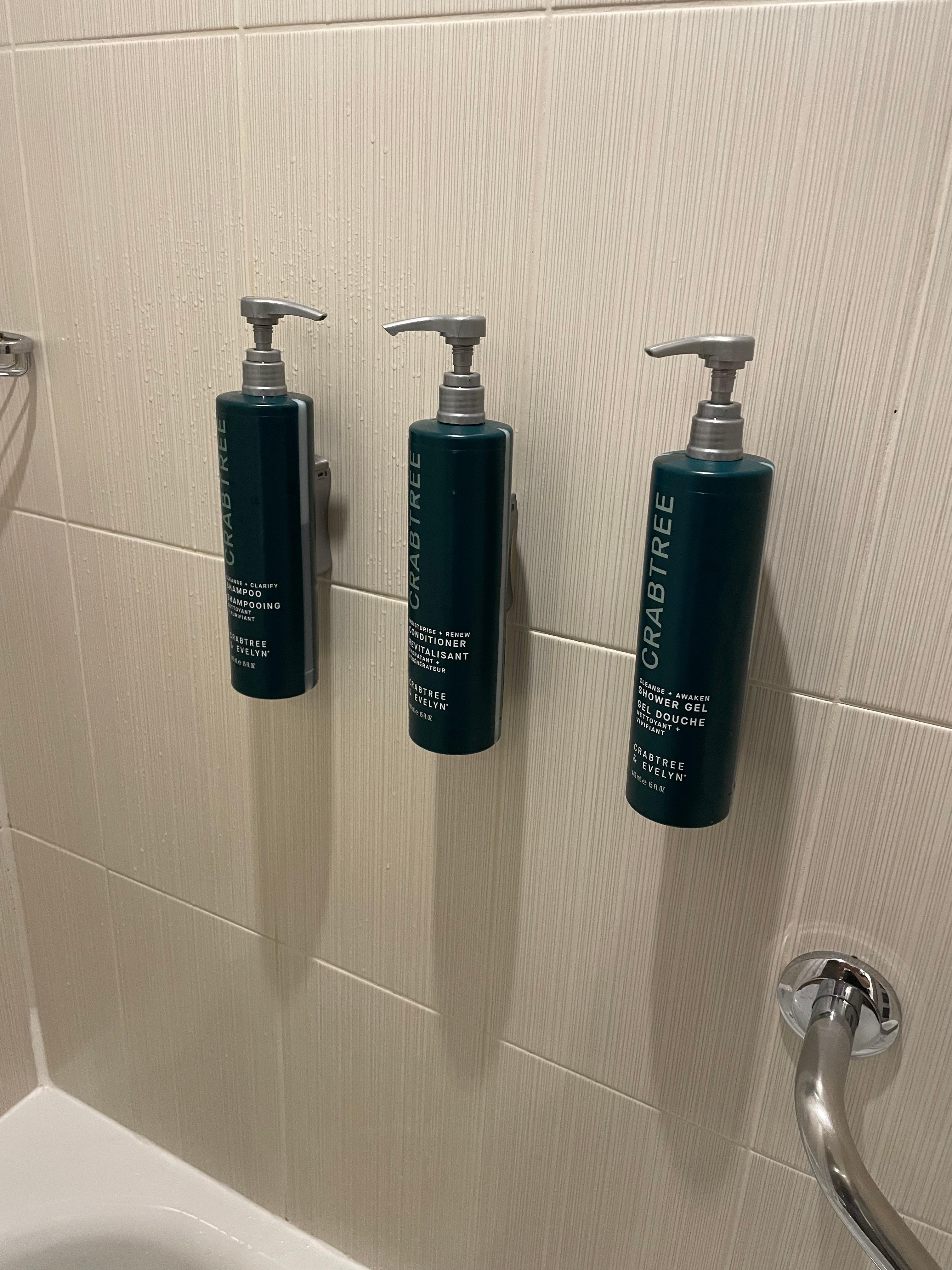 The wall the toiletries were on 