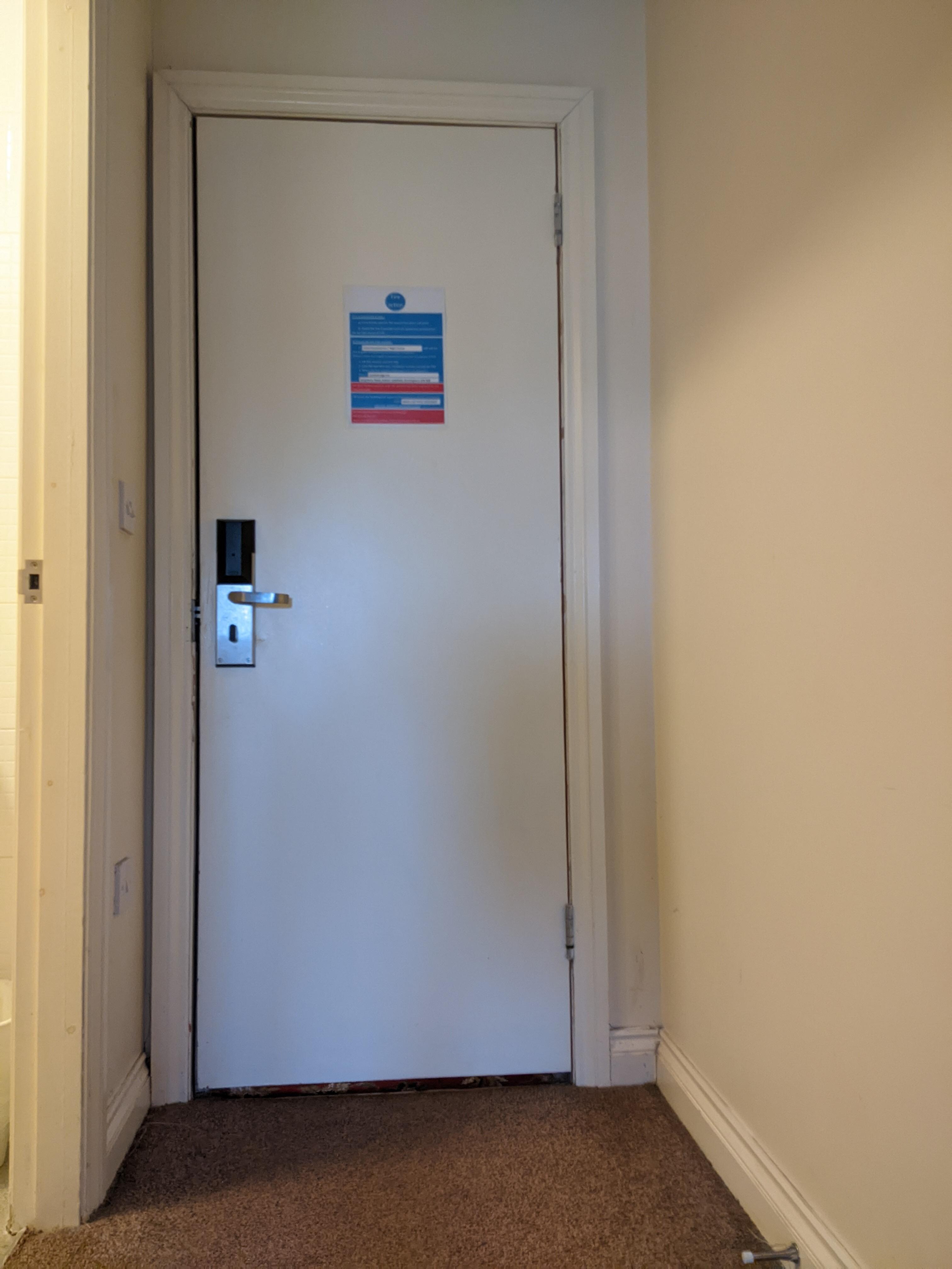 Doors too small?  Skirting in poor condition.  Carpet far from new.  Floors in room above very creaky!
