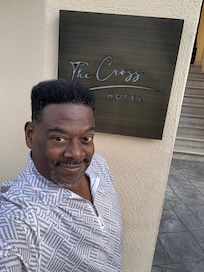 The entrance to The Cross Hotel