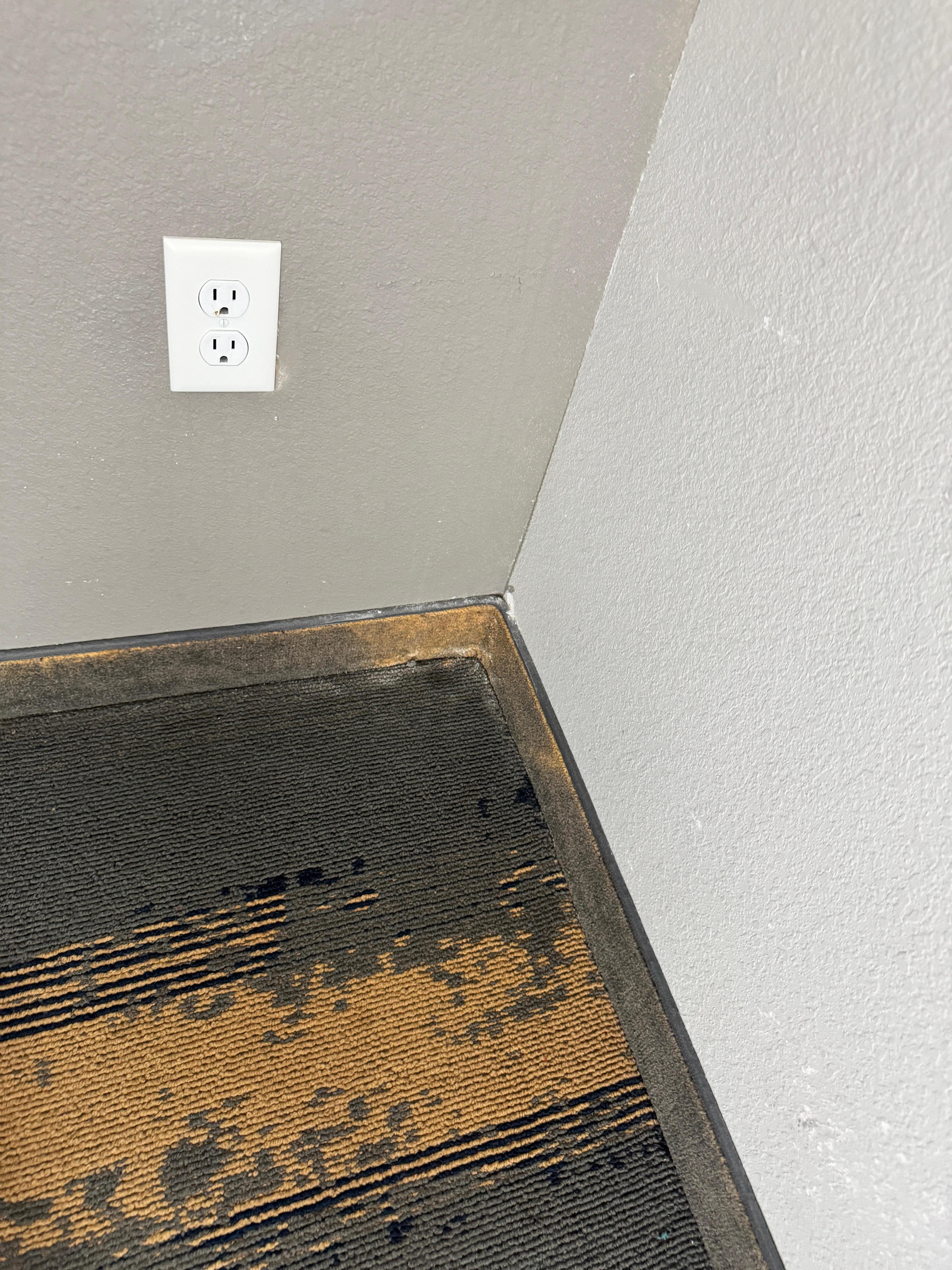 Stains and debris on carpet 