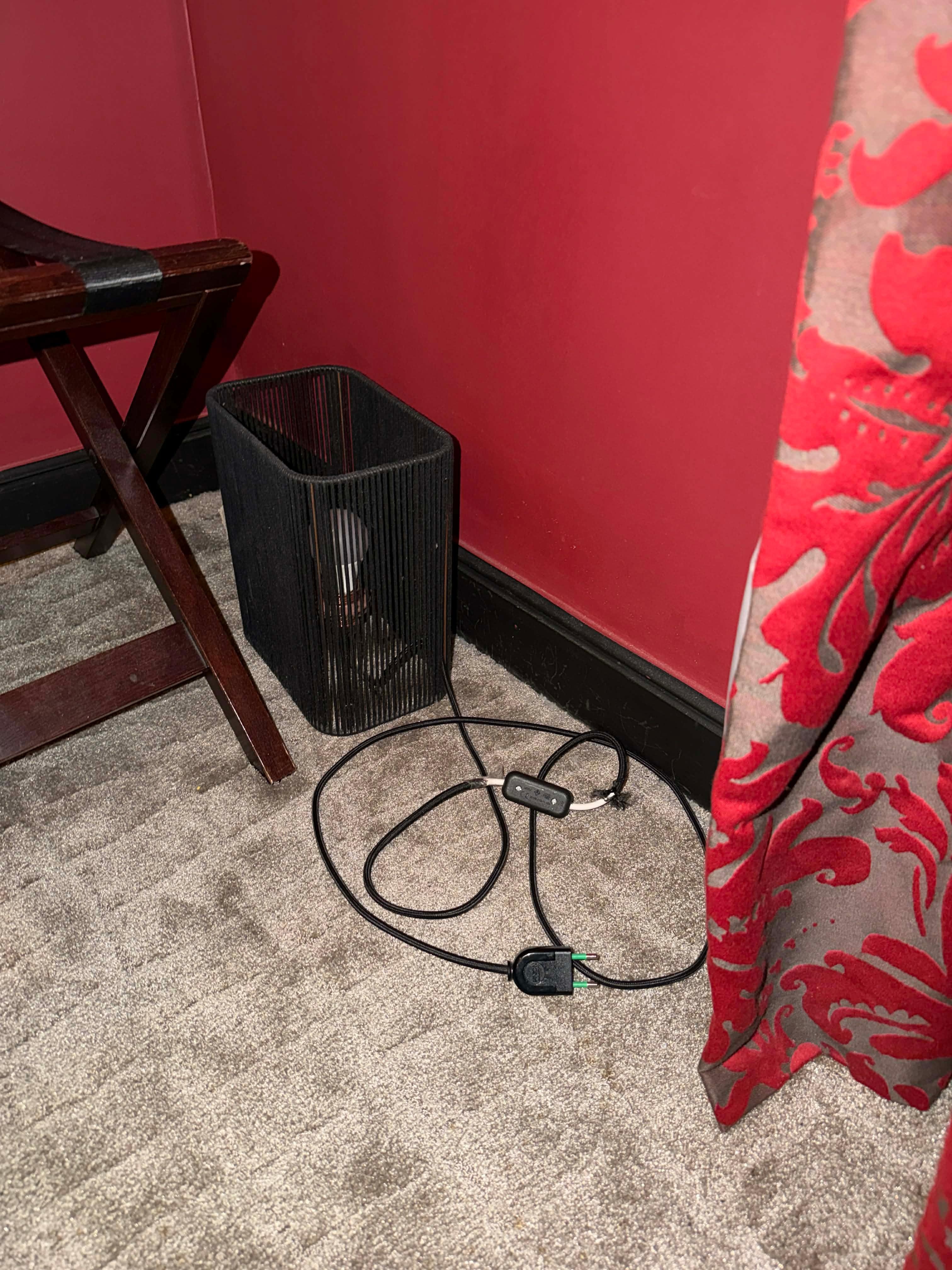 random unplugged wall lamp left in our room