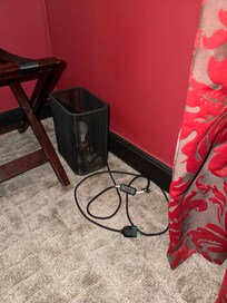 random unplugged wall lamp left in our room