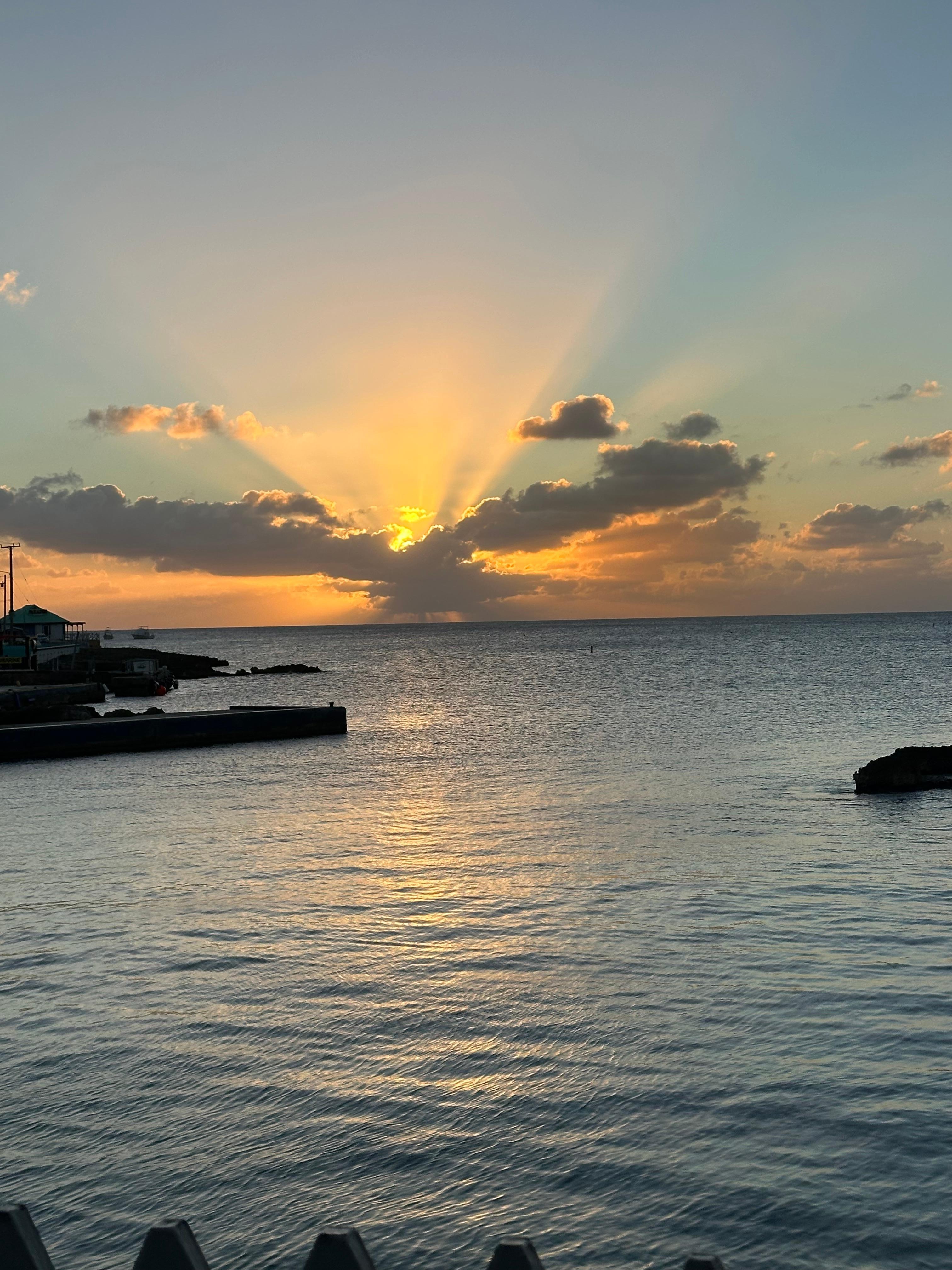 Sunset from beach nearby