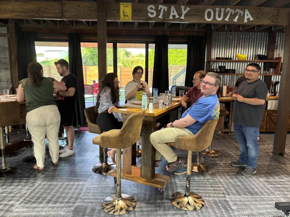 Getting ready for a family meal.