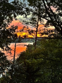 Beautiful sunset view from the cabin.