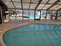 Indoor pool, hot tub and outdoor pool