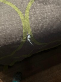 Bed cover tear
