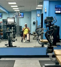 I was at Ft. Lauderdale in the gym. The only picture that I have of myself. I was by myself on this trip. I couldn't drive. Someone had to fly down and fly back with me.