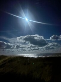 Full moon over the ocean
