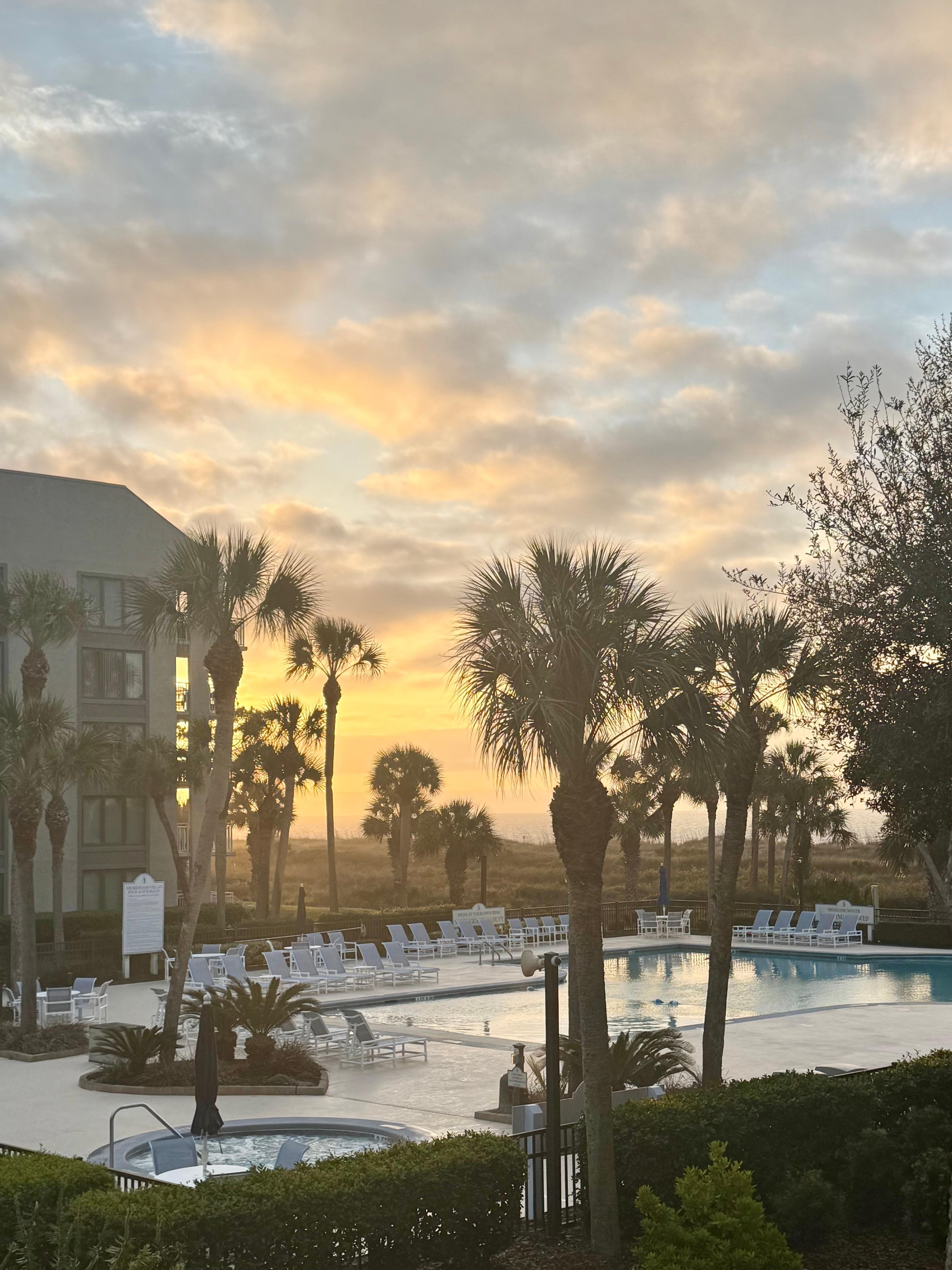 Sunrise from living room area window 