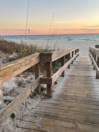 Short walk from pool to beach