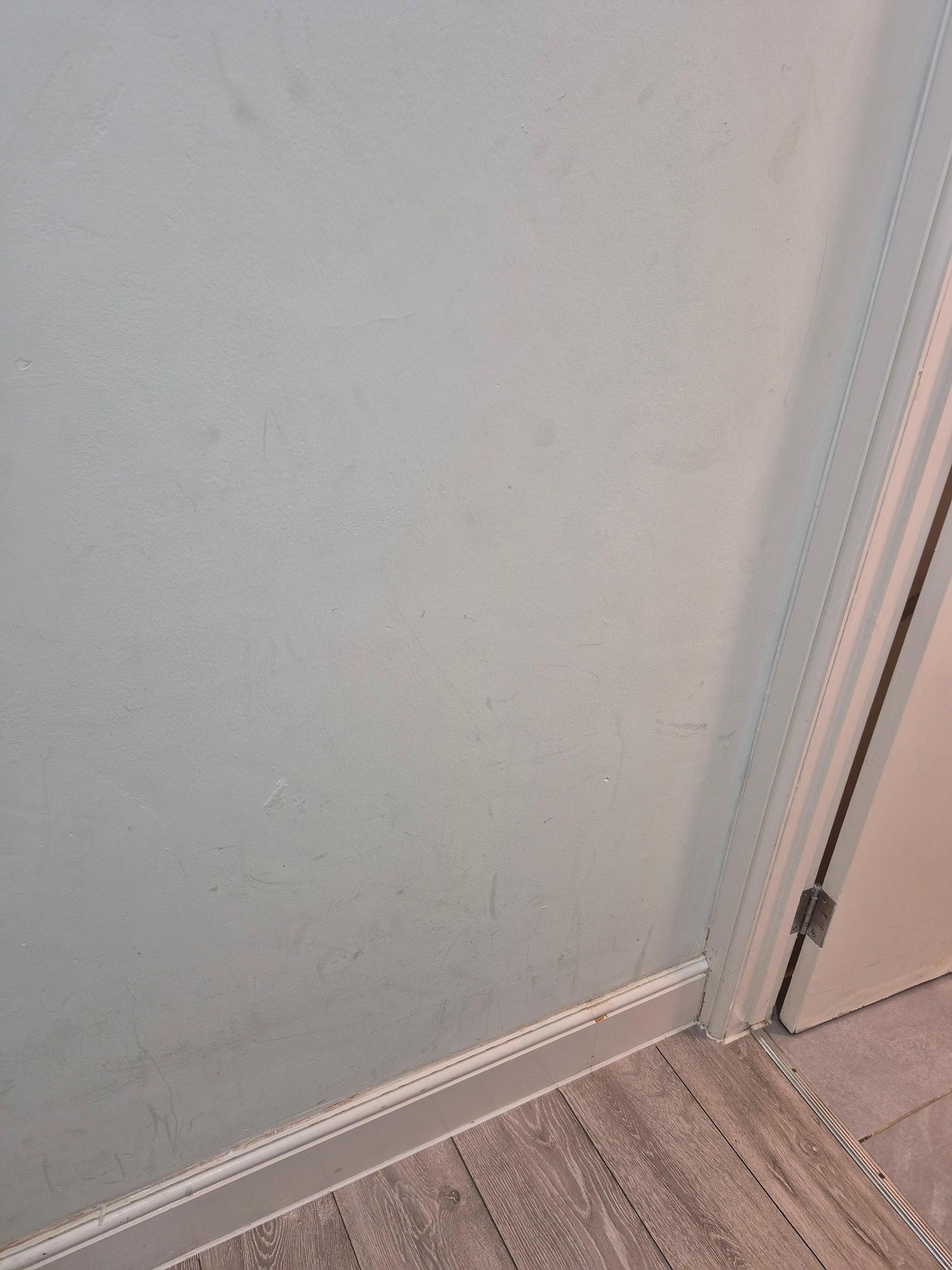 Dirty wall by bathroom
