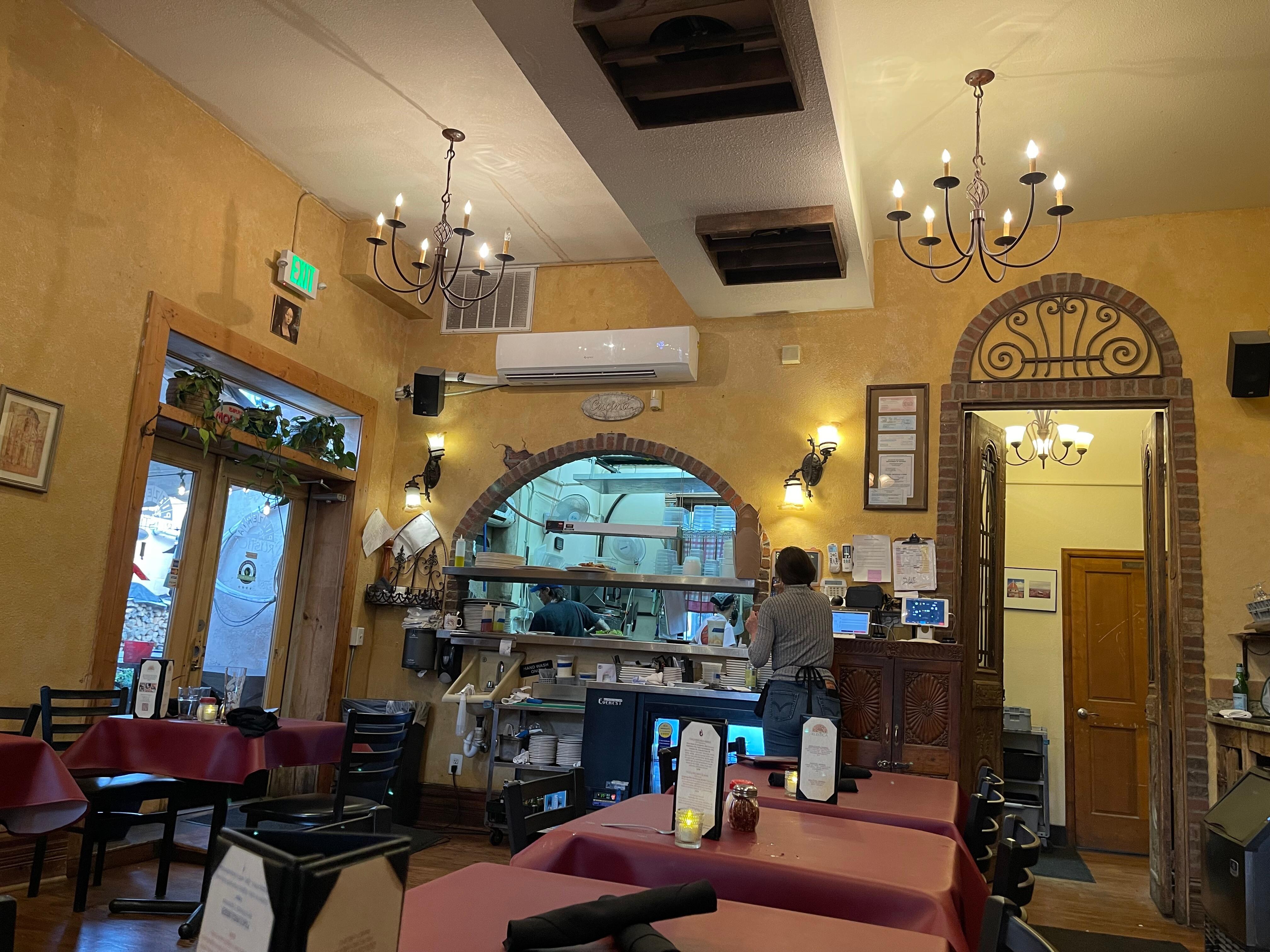 Inside Pizzeria Rustica. Great place. Feels like Italy. 