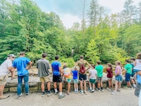 Some of our group enjoying a waterfall!