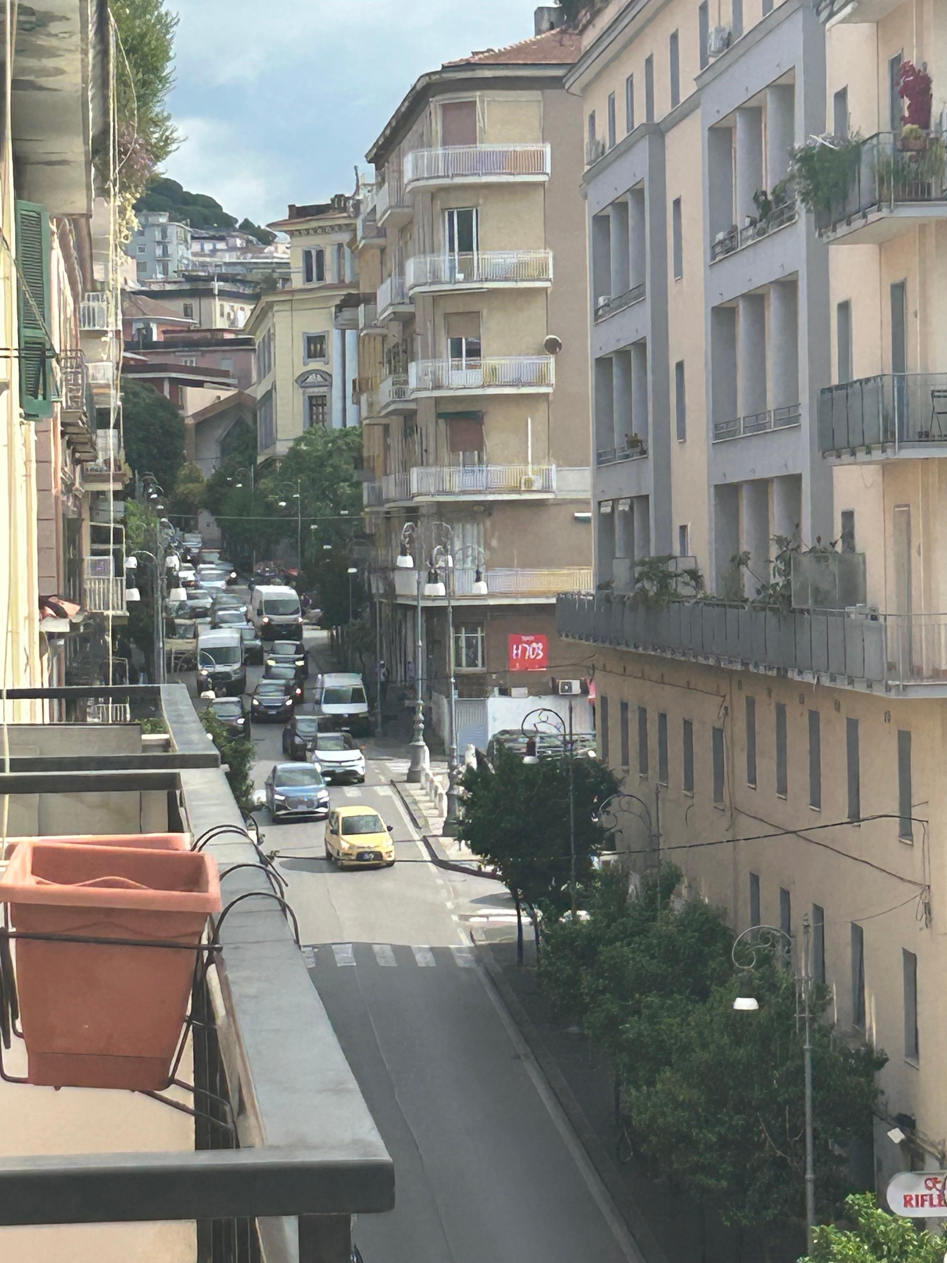 View up hill from King Room Balcony