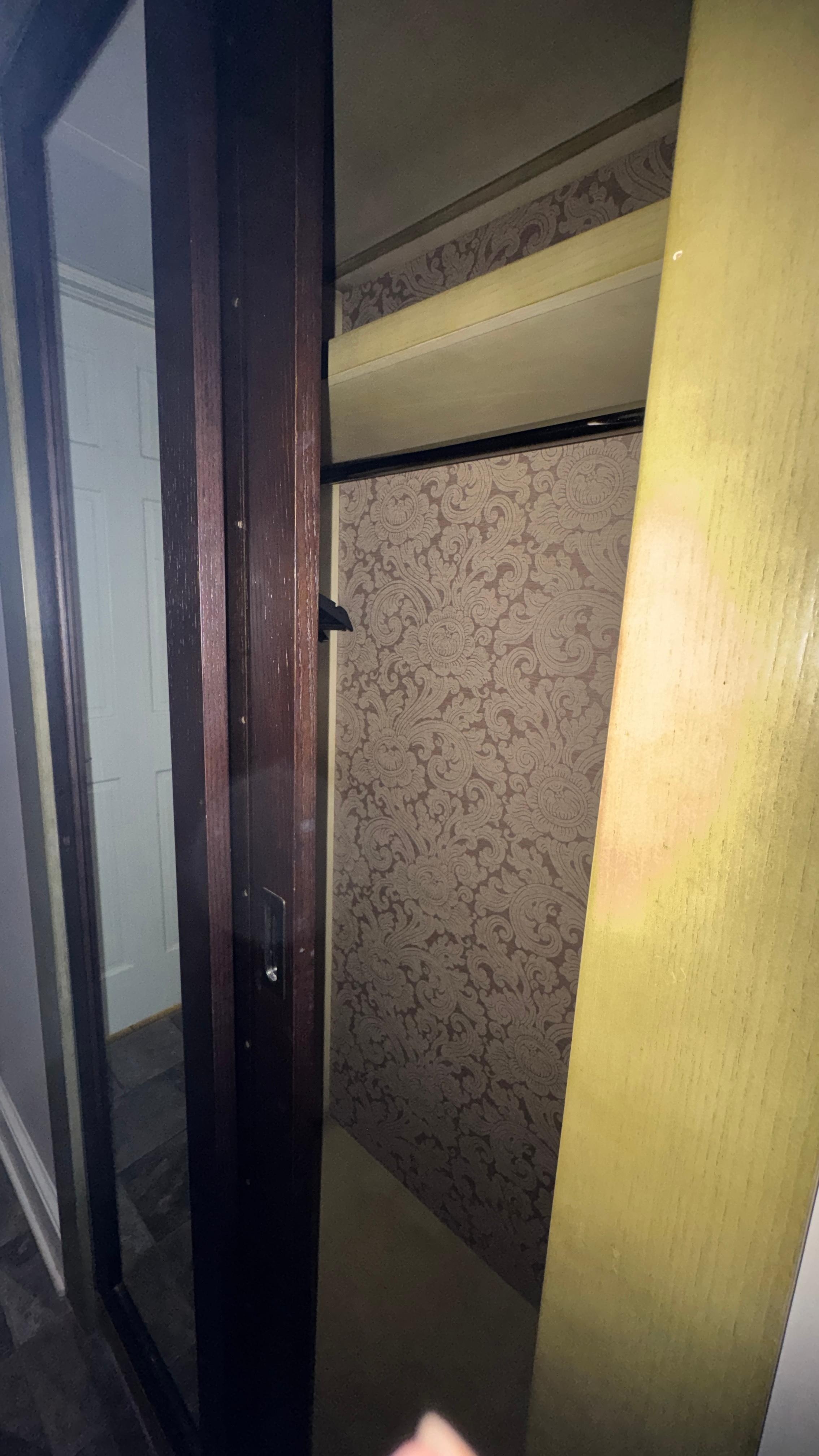 The closet lights come on when you open the doors. Small but adequate. 