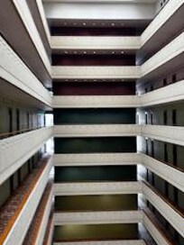 the hallway in the hotel