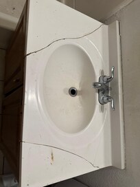 This was the counter in the bathroom