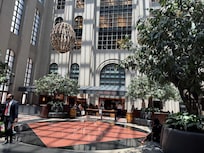 The courtyard connected with the hotel where there is a coffee shop and our now favorite restaurant, Alma Cocina