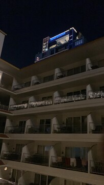 View up at night from 3rd floor