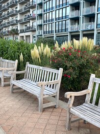 The boardwalk outside the hotel