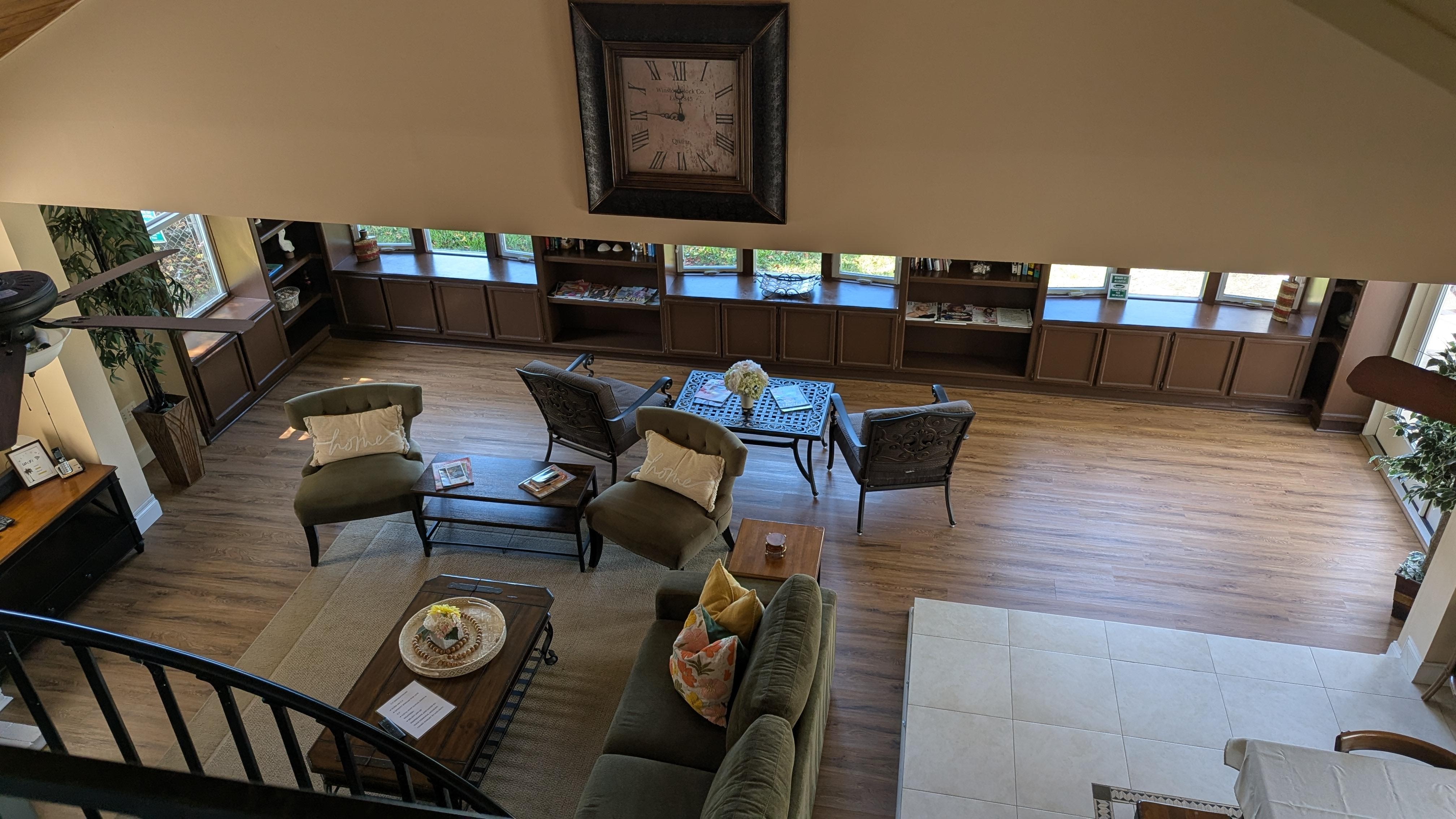 View from top of the stairs